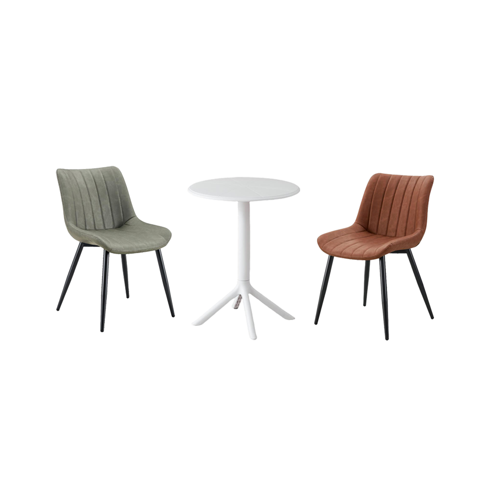 Combo Style, Incluye Mesa Redonda y 2 Sillas con Espaldar