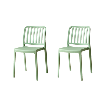 Set de 2 Sillas Brooklyn, Verde, con Espaldar en Rayas y Diseño Minimalista