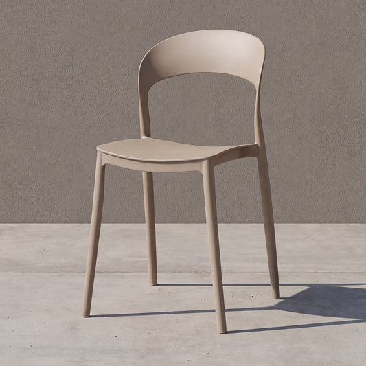 Silla Sevilla, Color Taupe, con Espaldar Liso y Diseño Minimalista