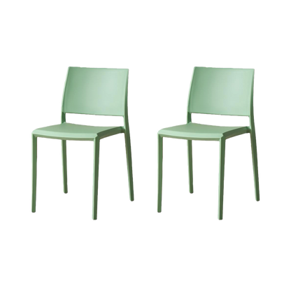 Set de 2 Sillas Toledo, Color Verde, con Espaldar Liso y Cuadrado, Diseño Moderno