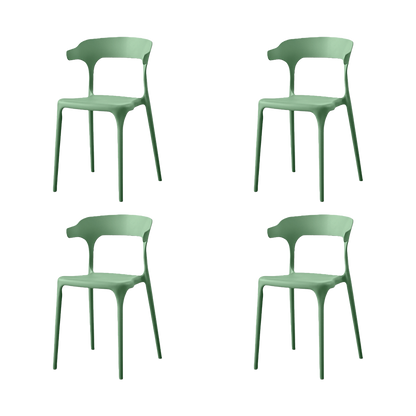 Set de 4 Sillas Elena, Color Verde, Diseño Moderno