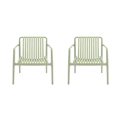 Set de 2 Sillas Lounge Parma, Verde, con Espaldar y Diseño Moderno