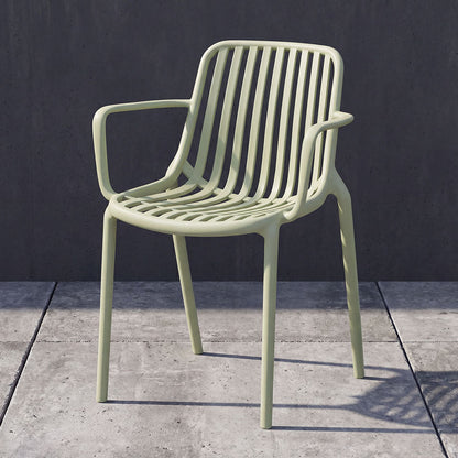 Silla Parma verde en polipropileno con espaldar en rayas, 80 x 57 x 54 cm