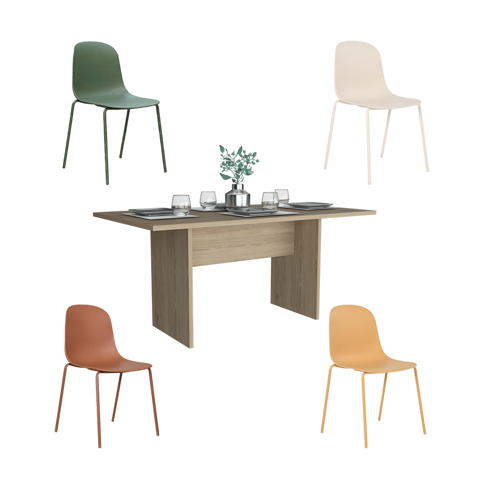 Combo Brisa, Incluye Mesa Comedor y 4 Sillas con Espaldar
