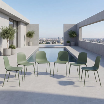 Set de 6 Sillas Aiara, Color Verde Olivo, Diseño Moderno