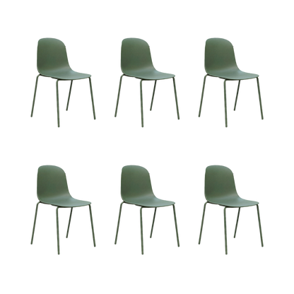 Set de 6 Sillas Aiara, Color Verde Olivo, Diseño Moderno