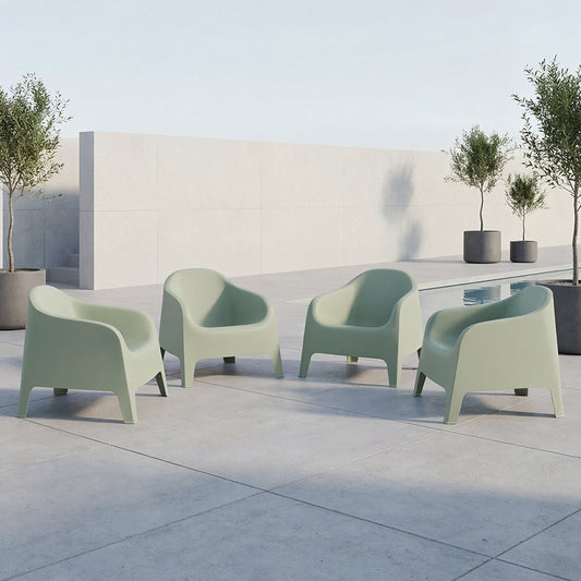 Set de 4 Sillas Lounge Sun, Verdematcha, Cómoda para Terraza o Jardín