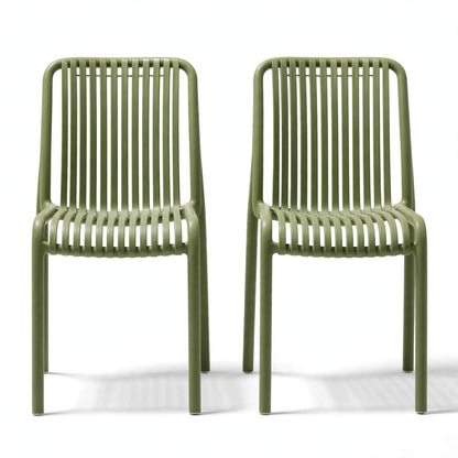 Set de 2 Sillas Terra, Color Verde, con Espaldar