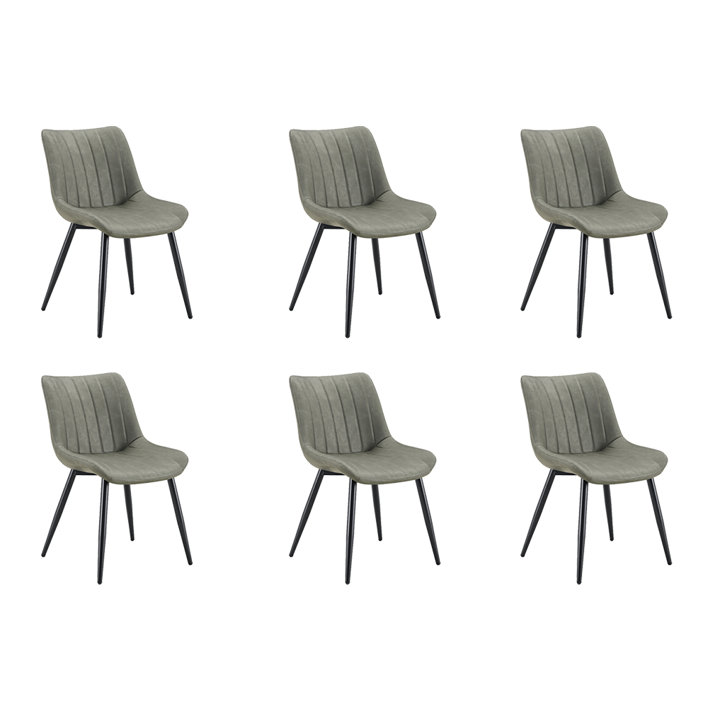 Set de 6 Sillas Nova, Color Verde, con Espaldar y Diseño Moderno