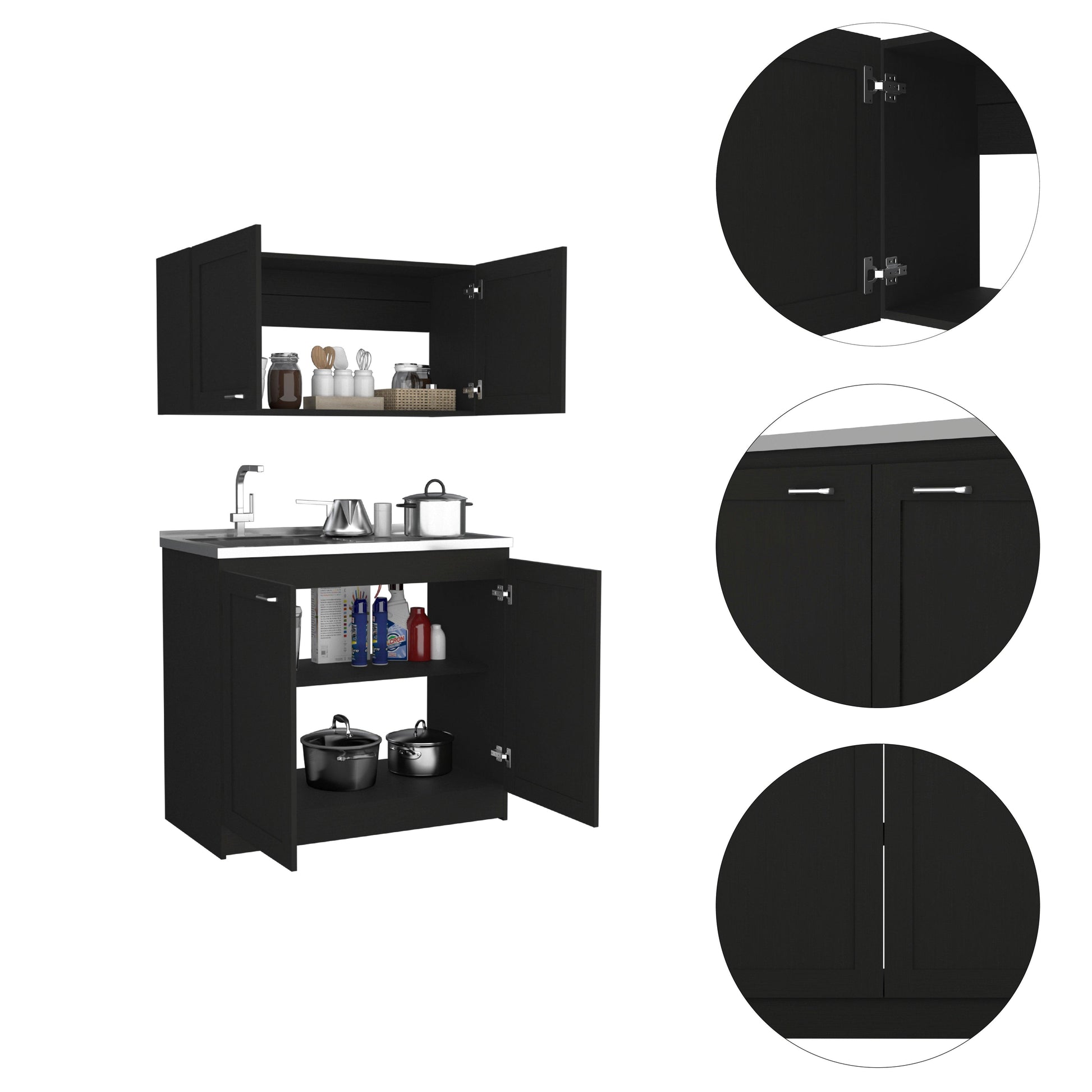 Cocina Integral Toronto, Wengue, Incluye Mesón Izquierdo ZF - VIRTUAL MUEBLES