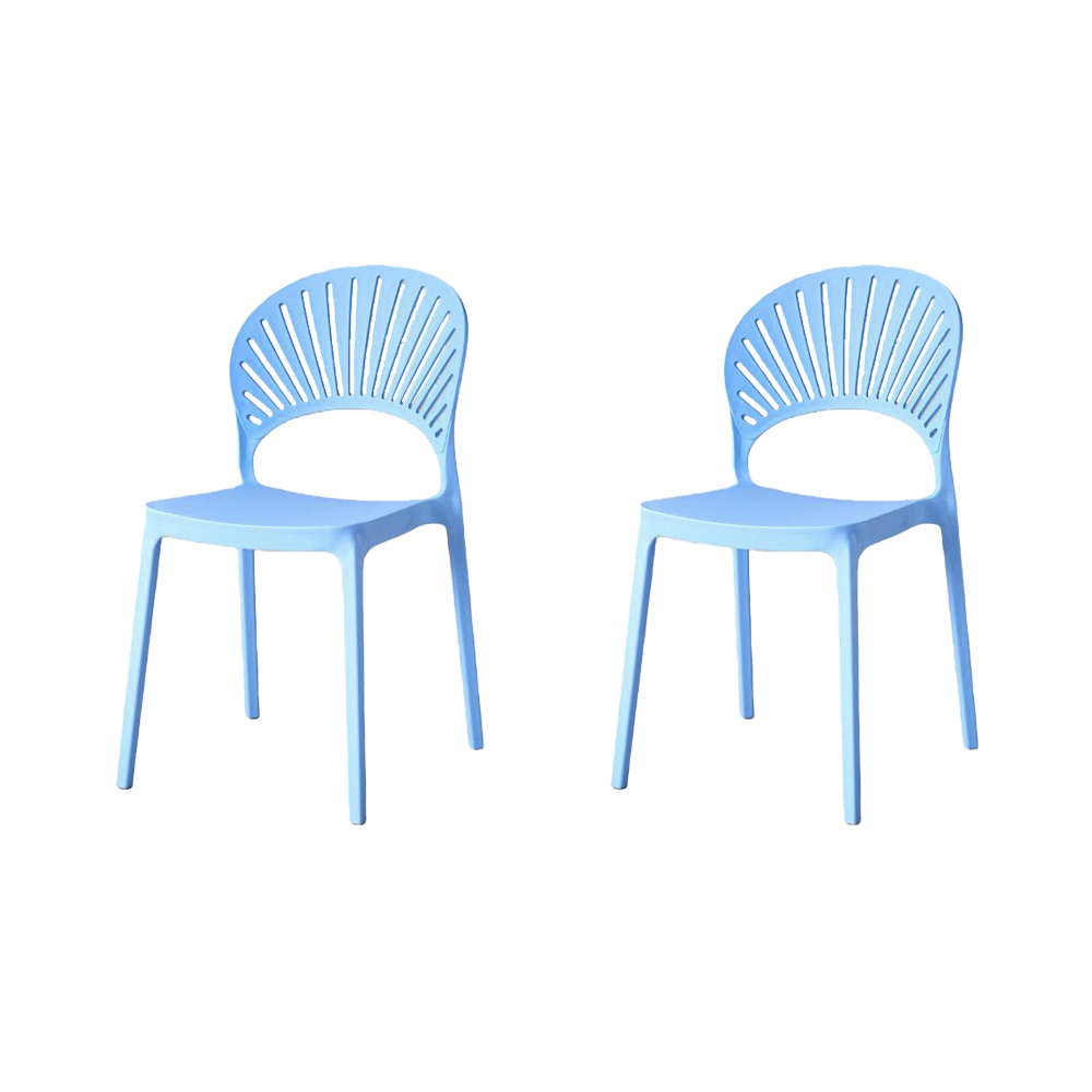 Set de 2 Sillas Paraíso, Color Azul, con Espaldar y Diseño Moderno