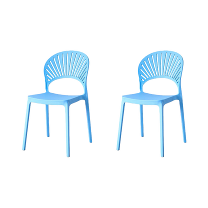 Set de 2 Sillas Paraíso, Color Azul, con Espaldar y Diseño Moderno