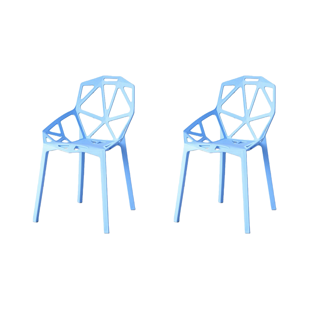 Set de 2 Sillas Roxy, Color Azul, con Espaldar y Diseño Moderno