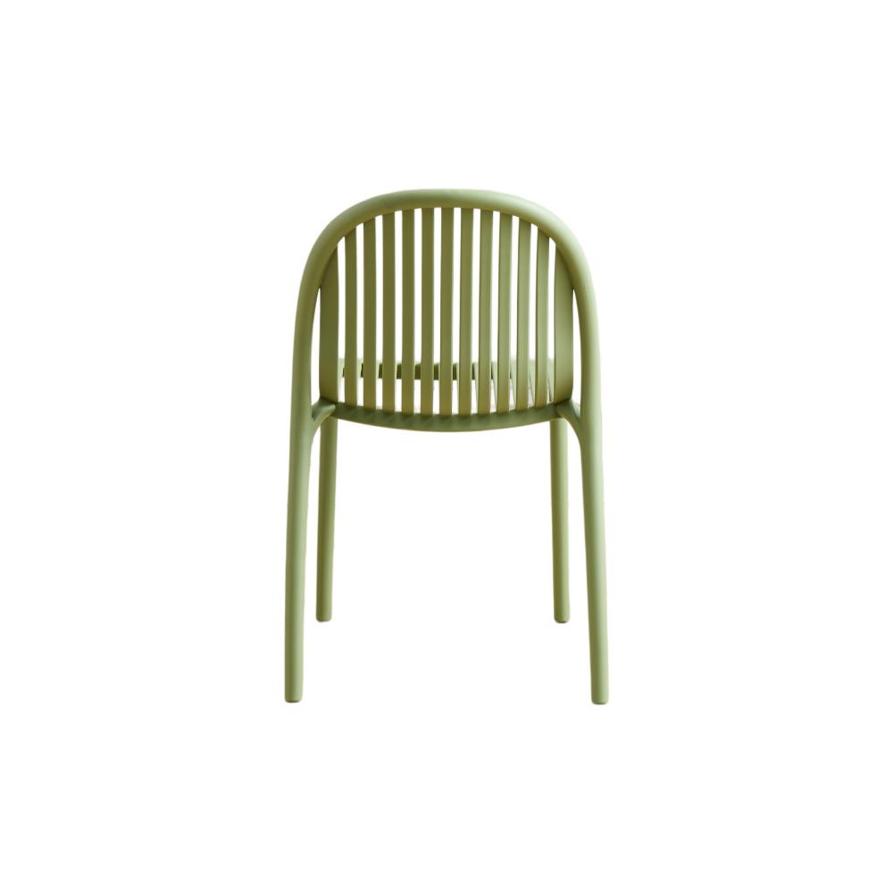 Set de 2 Sillas Marruecos, Verde Olivo, con Espaldar en Rayas y Diseño Minimalista