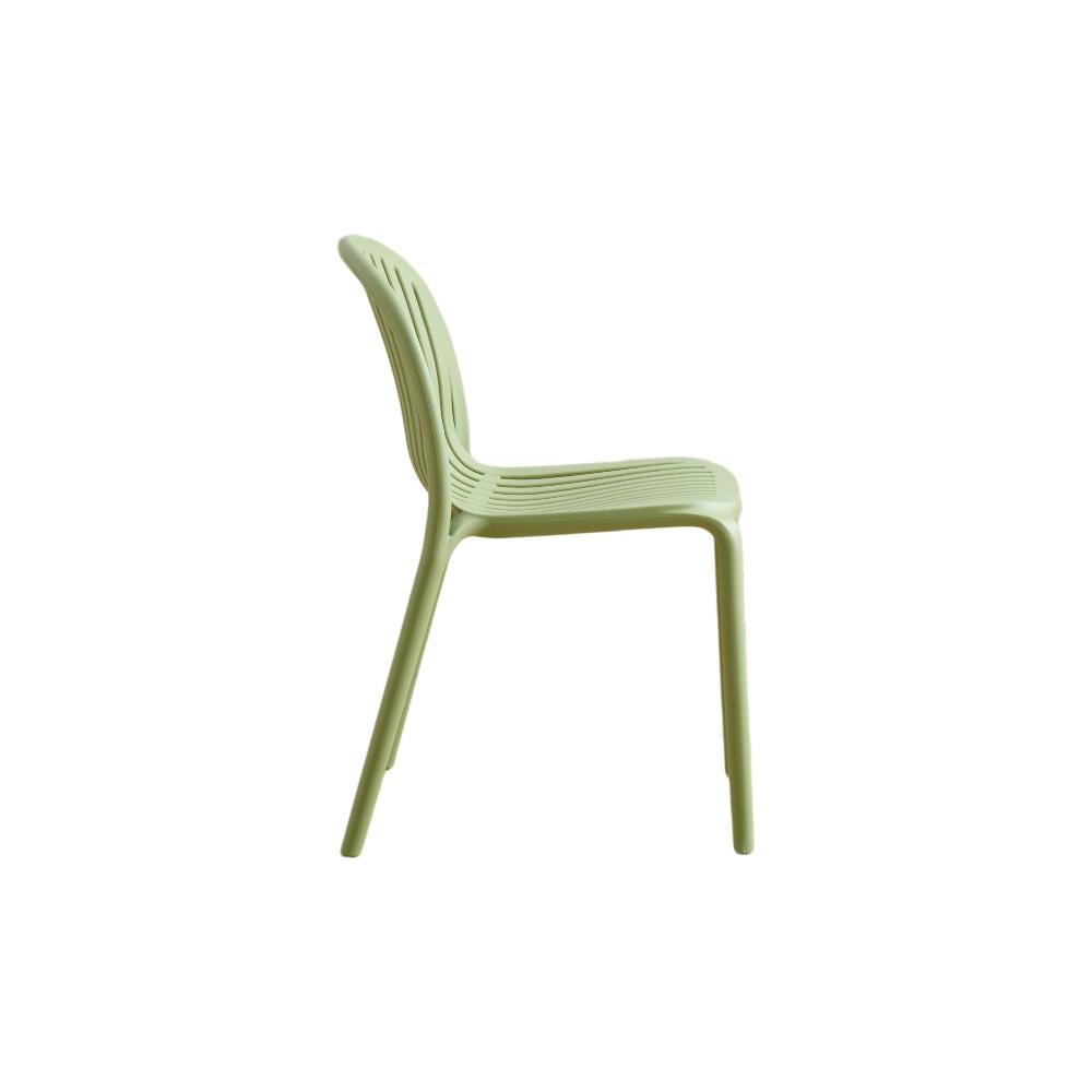 Set de 2 Sillas Marruecos, Verde Olivo, con Espaldar en Rayas y Diseño Minimalista