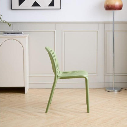 Set de 2 Sillas Marruecos, Verde Olivo, con Espaldar en Rayas y Diseño Minimalista