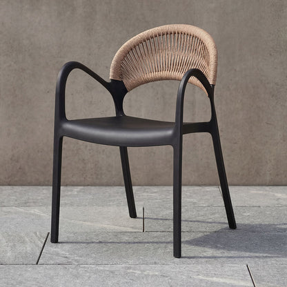 Silla Daytona, Negro y Café Claro, con Espaldar, Reposa Brazos y Diseño Minimalista
