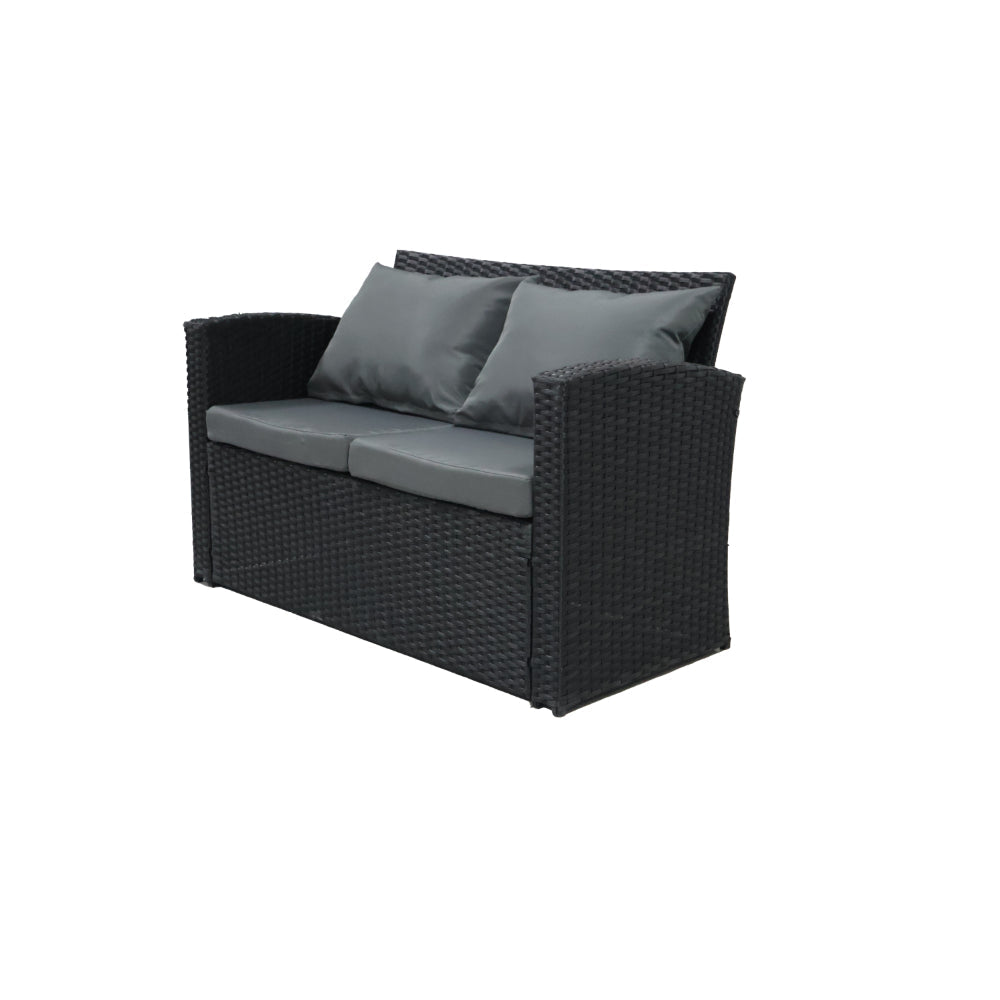 Sala de Terraza Mimbe · Negro y Gris