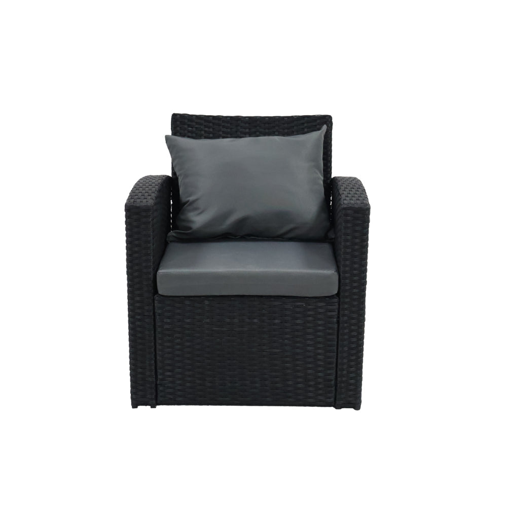 Sala de Terraza Mimbe · Negro y Gris