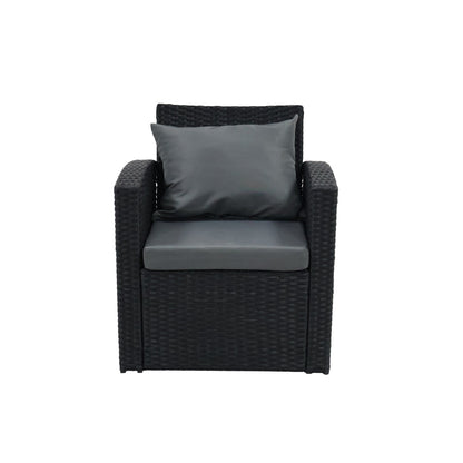Sala de Terraza Mimbe · Negro y Gris
