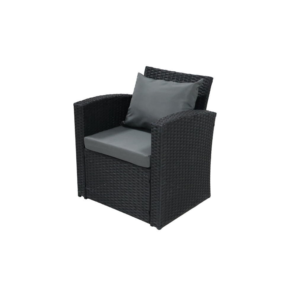 Sala de Terraza Mimbe · Negro y Gris