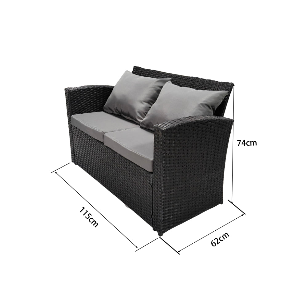 Sala de Terraza Mimbe · Negro y Gris