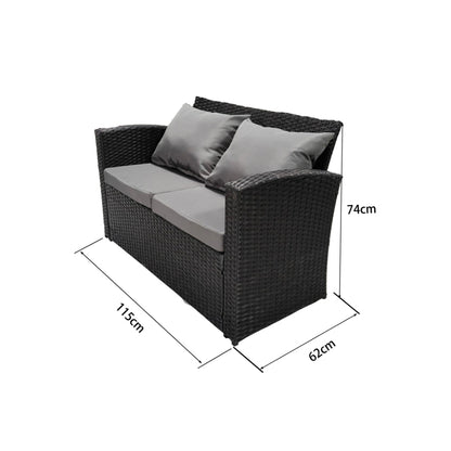 Sala de Terraza Mimbe · Negro y Gris
