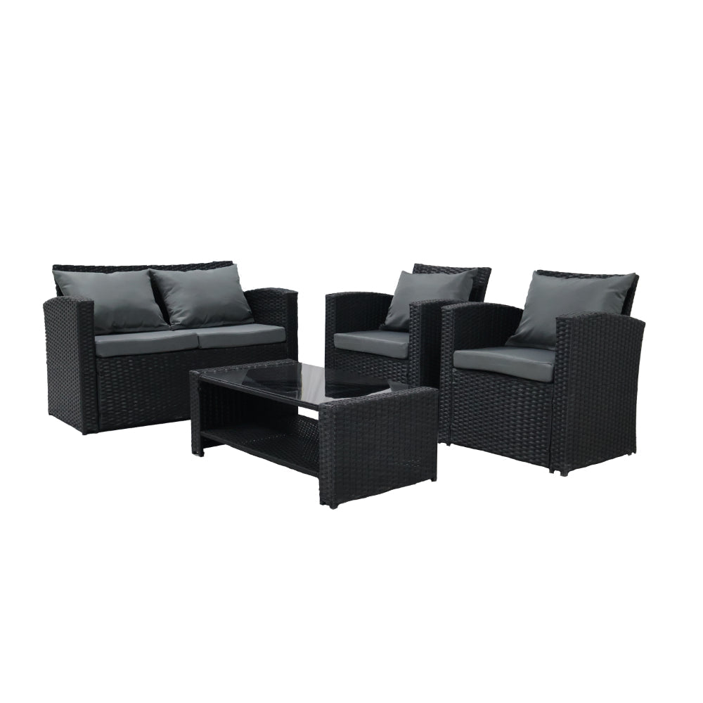Sala de Terraza Mimbe · Negro y Gris