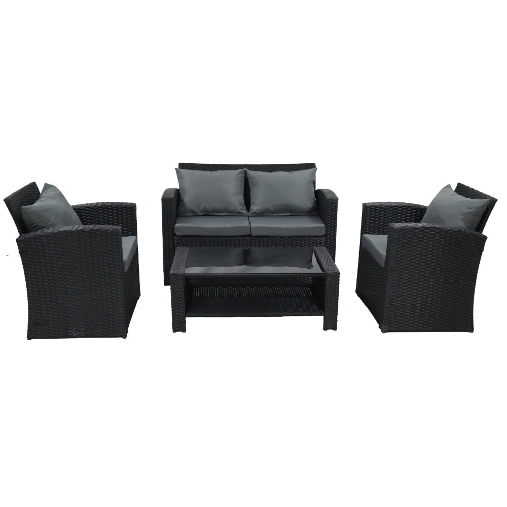 Sala de Terraza Mimbe · Negro y Gris