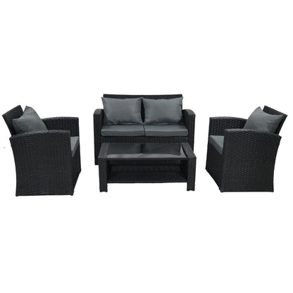 Sala de Terraza Mimbe · Negro y Gris