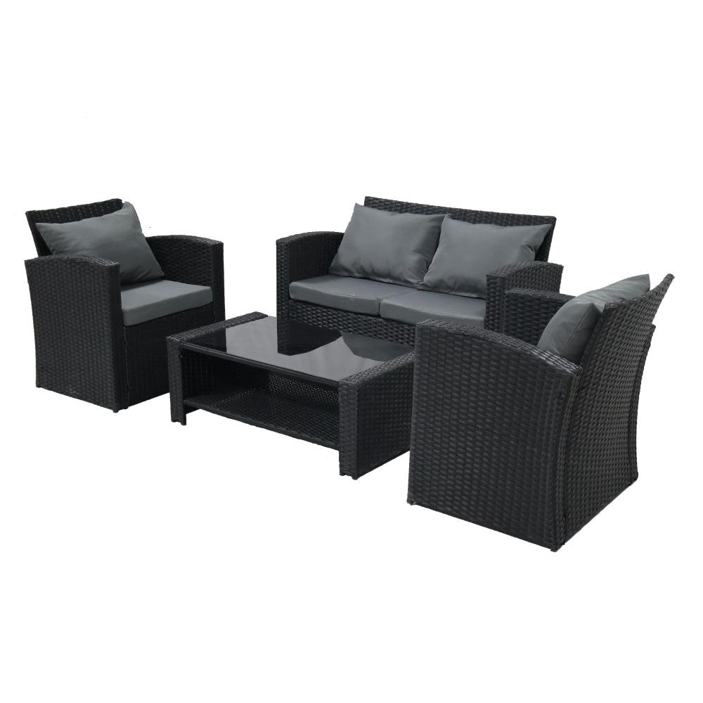 Sala de Terraza Mimbe · Negro y Gris