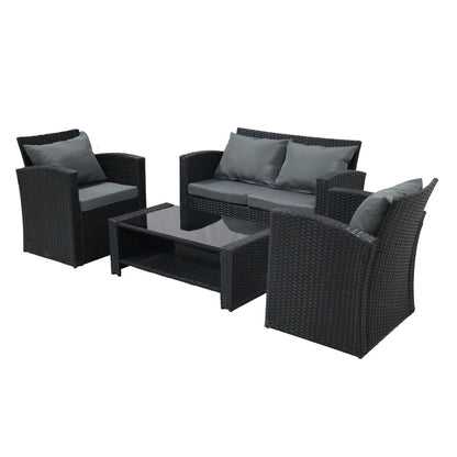 Sala de Terraza Mimbe · Negro y Gris