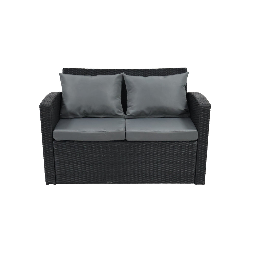 Sala de Terraza Mimbe · Negro y Gris