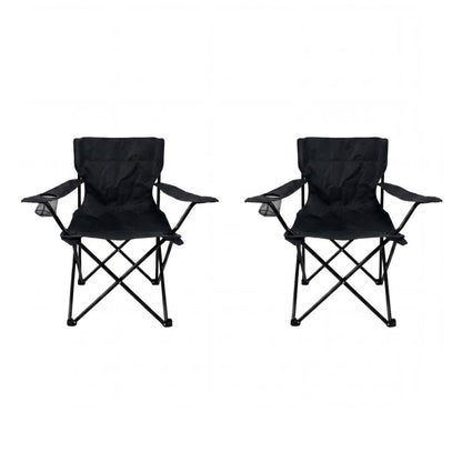Set de 2 Sillas Plegable Camping Tanzania, Negro, Incluye Bolsa de Transporte