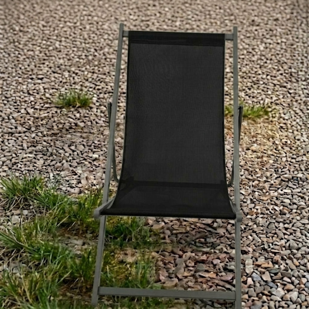 Set de 4 Sillas Plegable Reclinable Kenya, Negro, con Tres Posiciones
