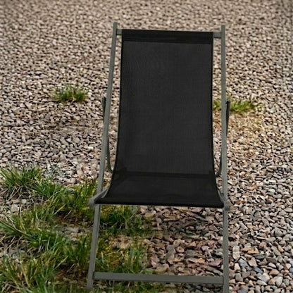 Silla Plegable Reclinable Kenya, Negro, con Tres Posiciones