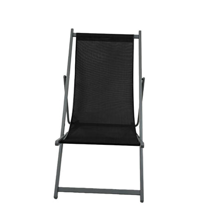 Set de 4 Sillas Plegable Reclinable Kenya, Negro, con Tres Posiciones
