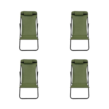 Set de 4 Sillas Plegable Reclinable Zambia, Verde, con Tres Posiciones, vista lateral