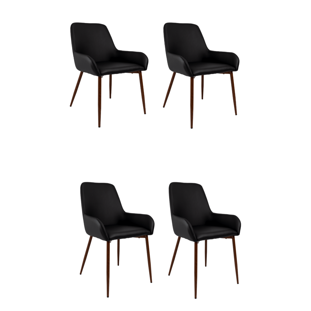 Set de 4 Sillas Clásicas Concept, Wengue y Café, con Cómodo Espaldar