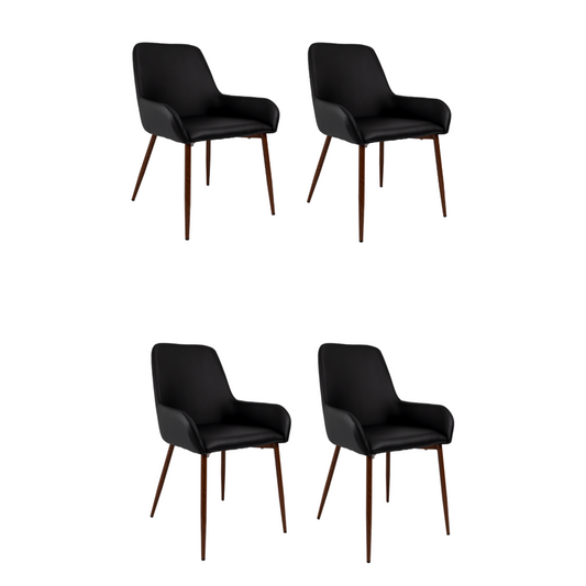 Set de 4 Sillas Clásicas Concept, Wengue y Café, con Cómodo Espaldar