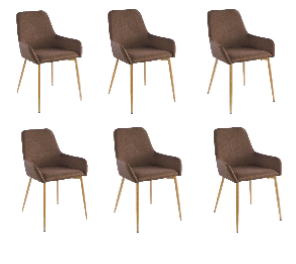 Set de 6 Sillas Clásicas Concept, Chocolate y Café Claro, con Cómodo Espaldar
