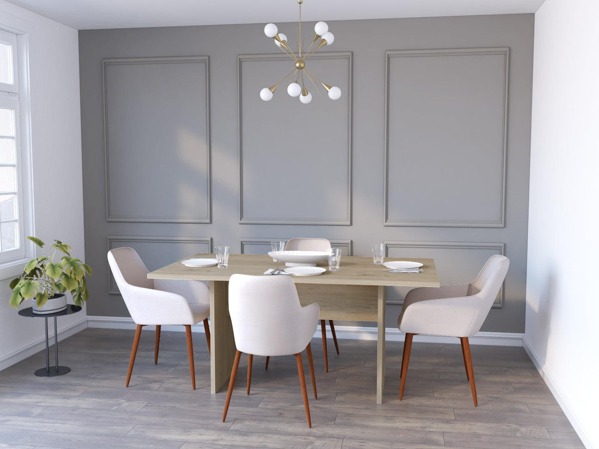 Comedor Kowa Beige Incluye Cuatro Sillas Café Claro.