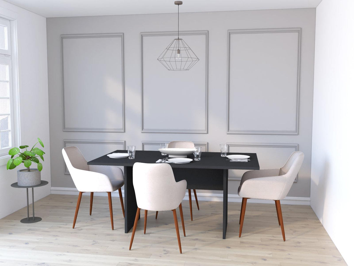 Comedor Trébol Wengue Incluye Cuatro Sillas Café Claro.
