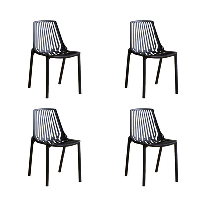 Set de 4 Sillas Tanger, Negro, con Espaldar y Diseño Moderno