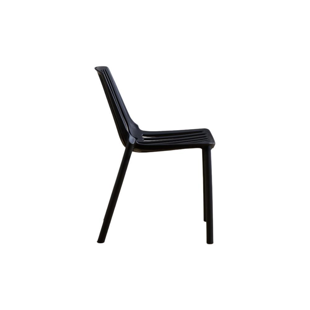 Set de 4 Sillas Tanger, Negro, con Espaldar y Diseño Moderno