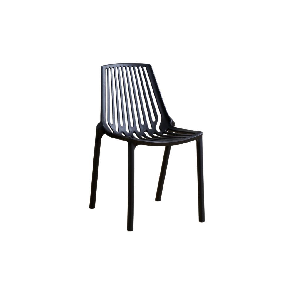 Set de 4 Sillas Tanger, Negro, con Espaldar y Diseño Moderno