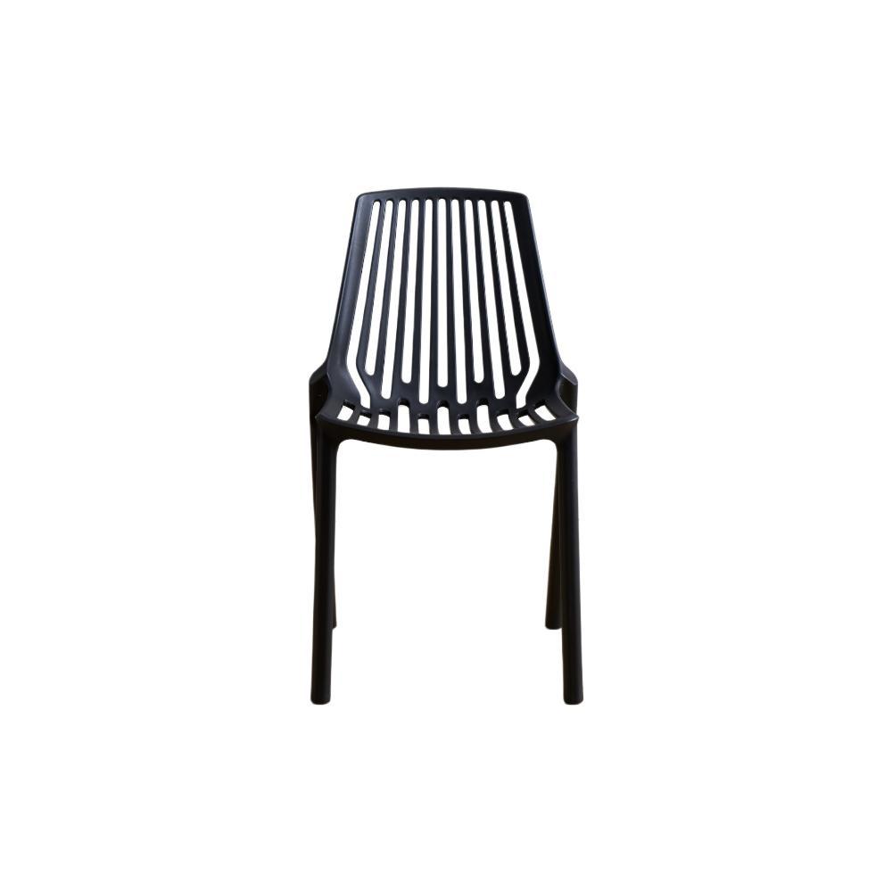 Set de 4 Sillas Tanger, Negro, con Espaldar y Diseño Moderno