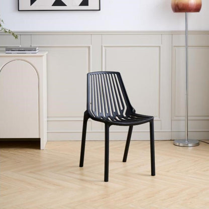 Set de 2 Sillas Tanger, Negro, con Espaldar y Diseño Moderno