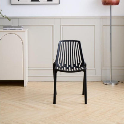 Set de 4 Sillas Tanger, Negro, con Espaldar y Diseño Moderno