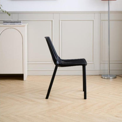Set de 2 Sillas Tanger, Negro, con Espaldar y Diseño Moderno